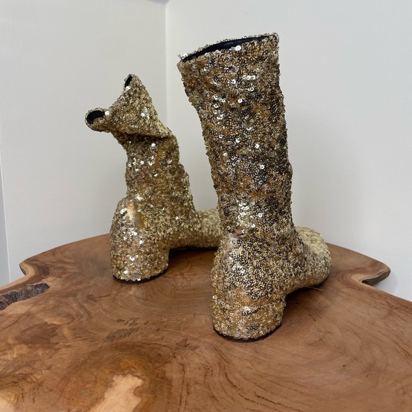 Dolce and Gabanna gold sequin sock booties 7.5 - Picture 4 of 14